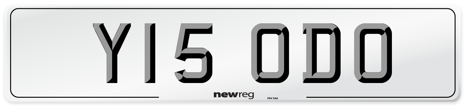 Y15 ODO Number Plate from New Reg